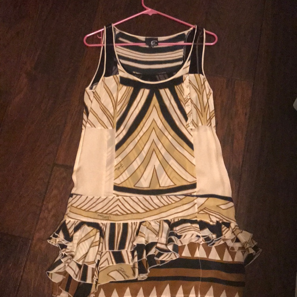 Just Cavalli ruffled multi colour dress